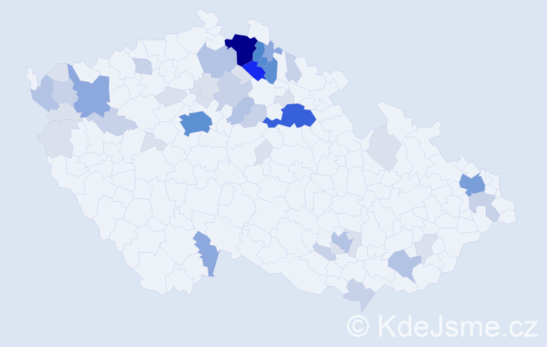 Příjmení: 'Vaňátko', počet výskytů 166 v celé ČR