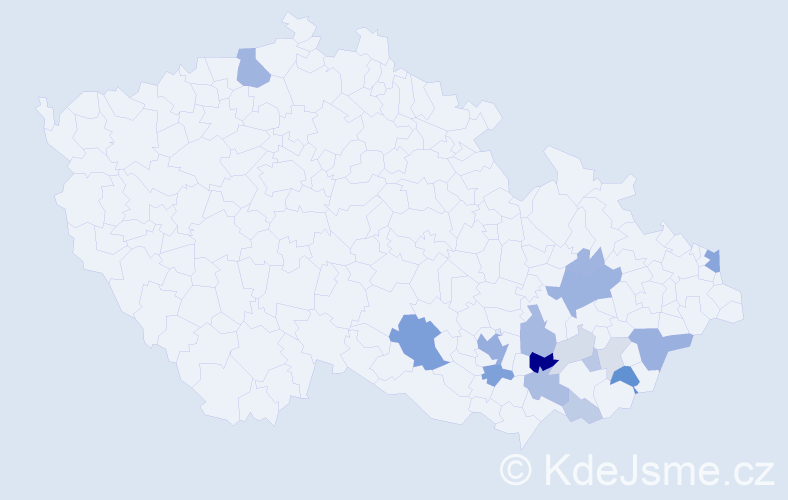 Příjmení: 'Kučerňák', počet výskytů 49 v celé ČR