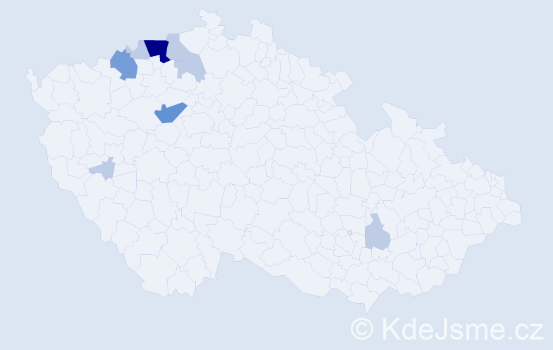 Příjmení: 'Kešeľ', počet výskytů 22 v celé ČR