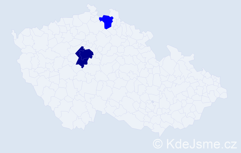 Příjmení: 'Dercaci', počet výskytů 5 v celé ČR