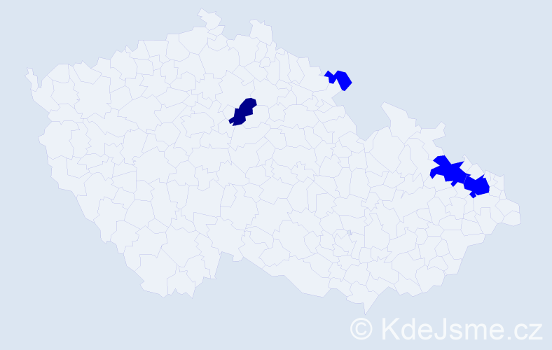 Příjmení: 'Koba', počet výskytů 5 v celé ČR