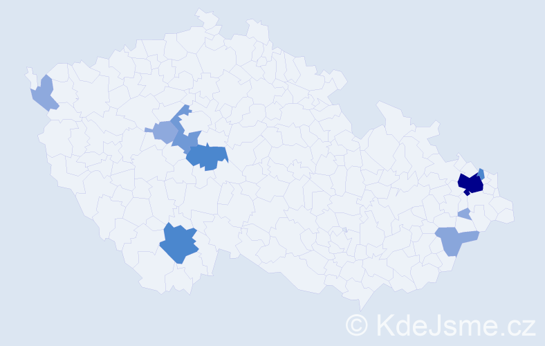 Příjmení: 'Zágorová', počet výskytů 29 v celé ČR