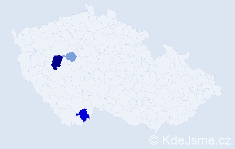 Příjmení: 'Carpentier', počet výskytů 5 v celé ČR