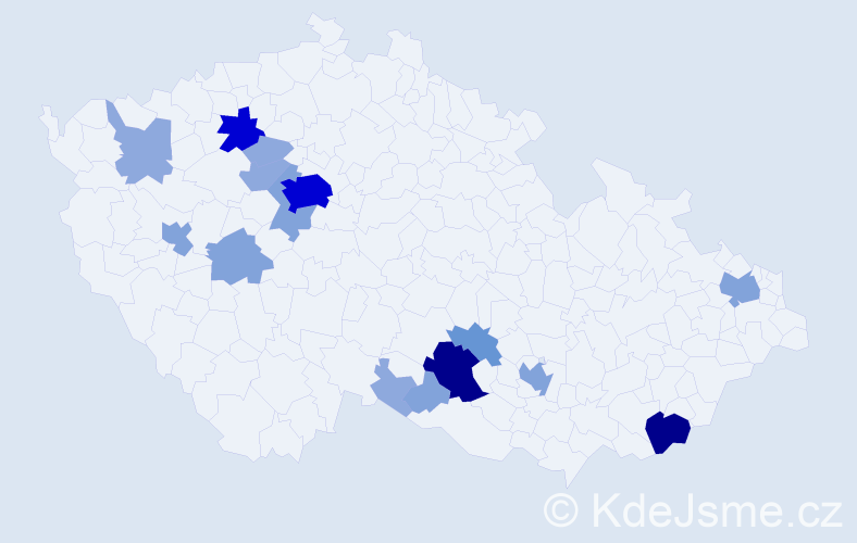 Příjmení: 'Římovská', počet výskytů 49 v celé ČR