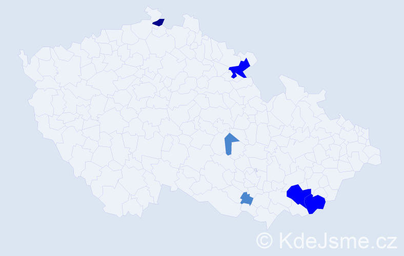 Příjmení: 'Psotná', počet výskytů 11 v celé ČR