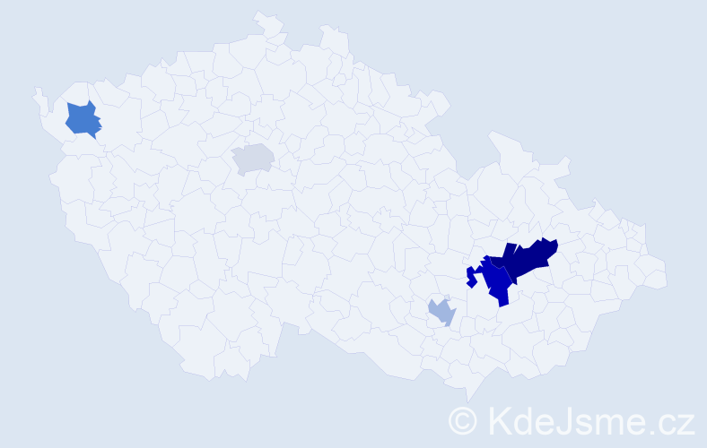 Příjmení: 'Dalloš', počet výskytů 8 v celé ČR