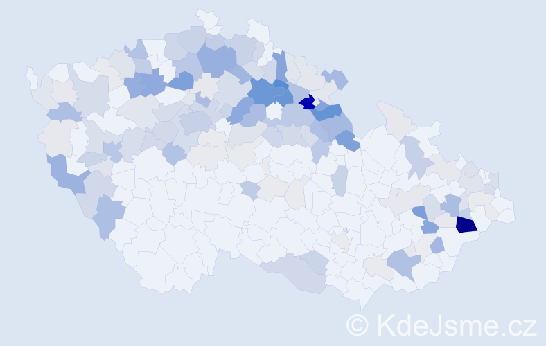 Příjmení: 'Ulrych', počet výskytů 559 v celé ČR