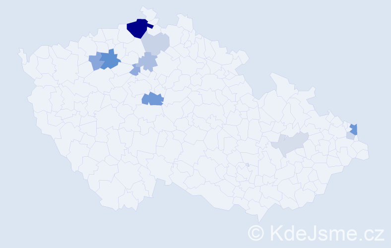 Příjmení: 'Gujdan', počet výskytů 28 v celé ČR