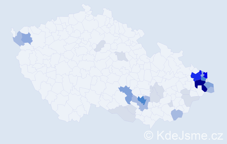 Příjmení: 'Bartečková', počet výskytů 137 v celé ČR