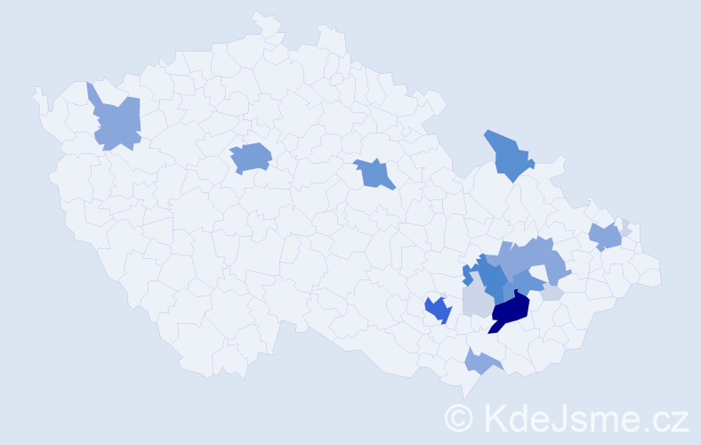 Příjmení: 'Kucián', počet výskytů 66 v celé ČR