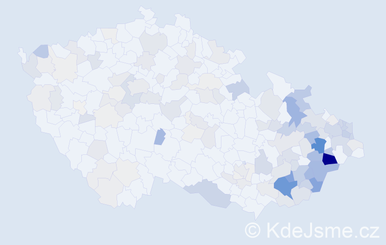 Příjmení: 'Fusková', počet výskytů 538 v celé ČR