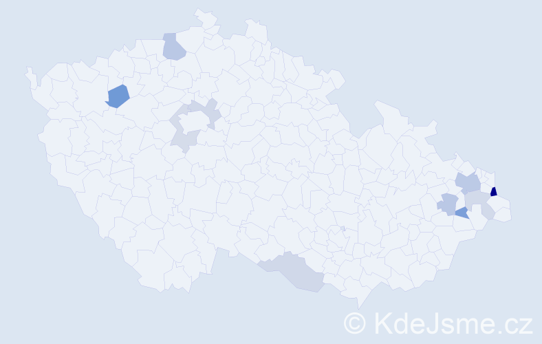 Příjmení: 'Panek', počet výskytů 18 v celé ČR