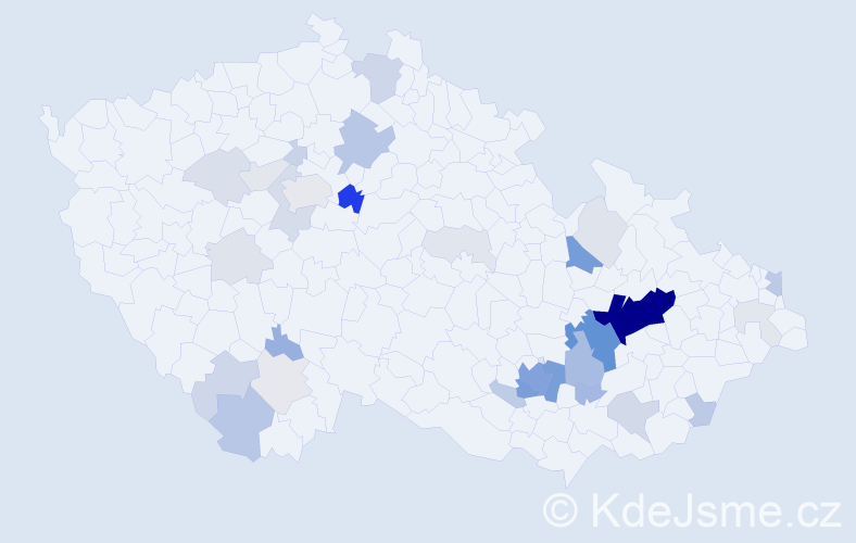 Příjmení: 'Okleštěk', počet výskytů 136 v celé ČR