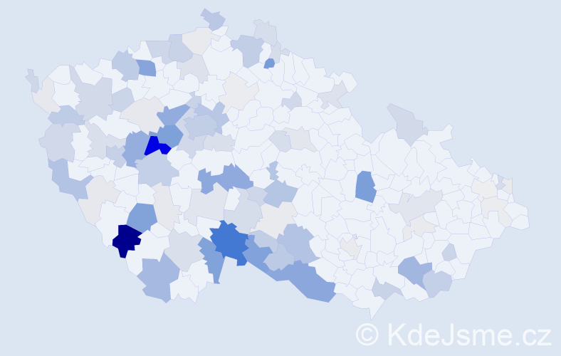 Příjmení: 'Frühauf', počet výskytů 350 v celé ČR