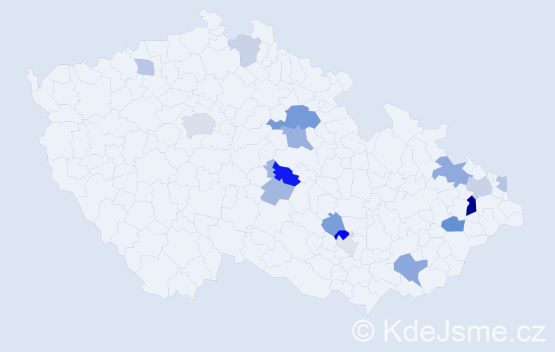 Příjmení: 'Mečiar', počet výskytů 33 v celé ČR