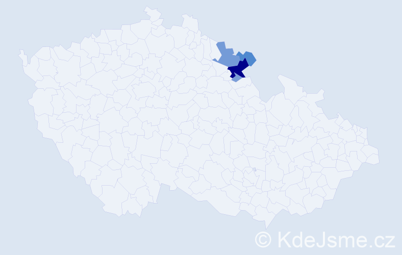 Příjmení: 'Gyurács', počet výskytů 23 v celé ČR