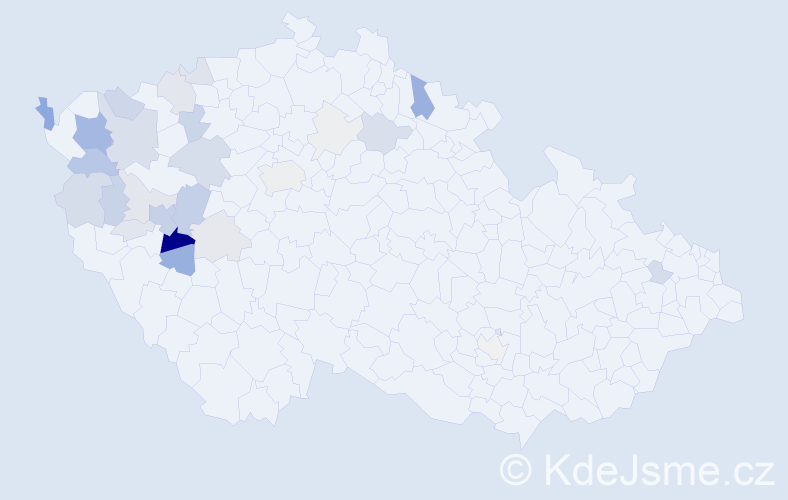 Příjmení: 'Šneberk', počet výskytů 117 v celé ČR