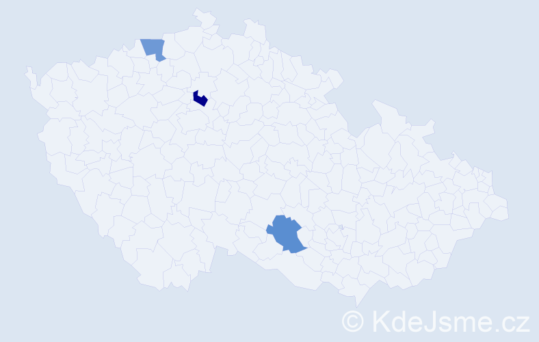 Příjmení: 'Dioba', počet výskytů 3 v celé ČR