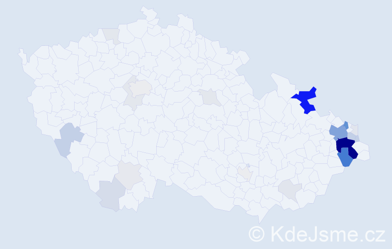 Příjmení: 'Garbová', počet výskytů 98 v celé ČR