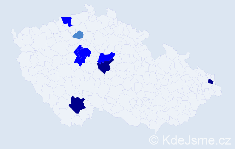 Příjmení: 'Czaková', počet výskytů 18 v celé ČR