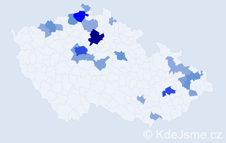 Příjmení: 'Kopčan', počet výskytů 63 v celé ČR