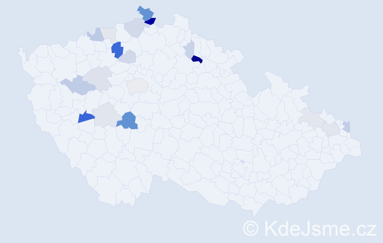 Příjmení: 'Deusová', počet výskytů 55 v celé ČR
