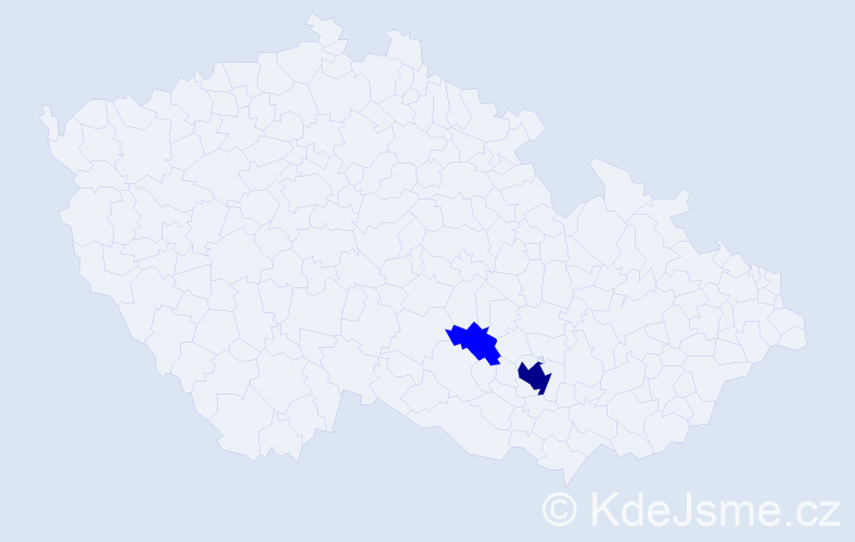 Příjmení: 'Hinterleitner', počet výskytů 3 v celé ČR