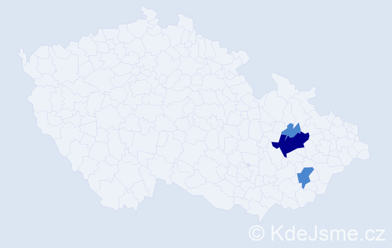 Příjmení: 'Zuštinová', počet výskytů 5 v celé ČR