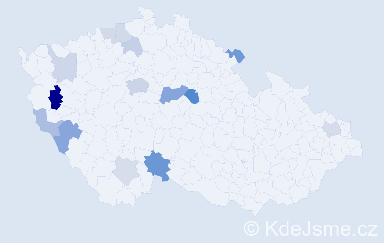 Příjmení: 'Krügerová', počet výskytů 31 v celé ČR