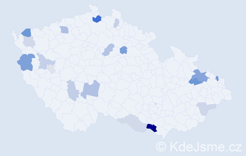 Příjmení: 'Ország', počet výskytů 30 v celé ČR