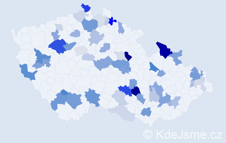 Příjmení: 'Chovanová', počet výskytů 143 v celé ČR