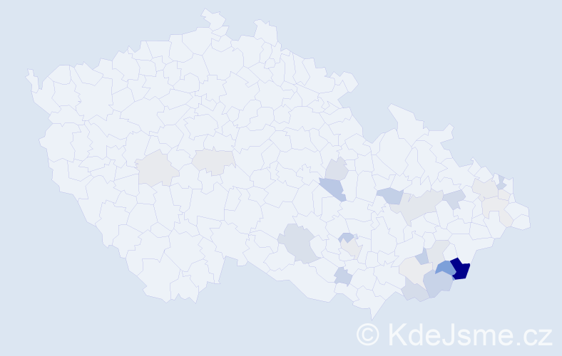 Příjmení: 'Gbelec', počet výskytů 68 v celé ČR