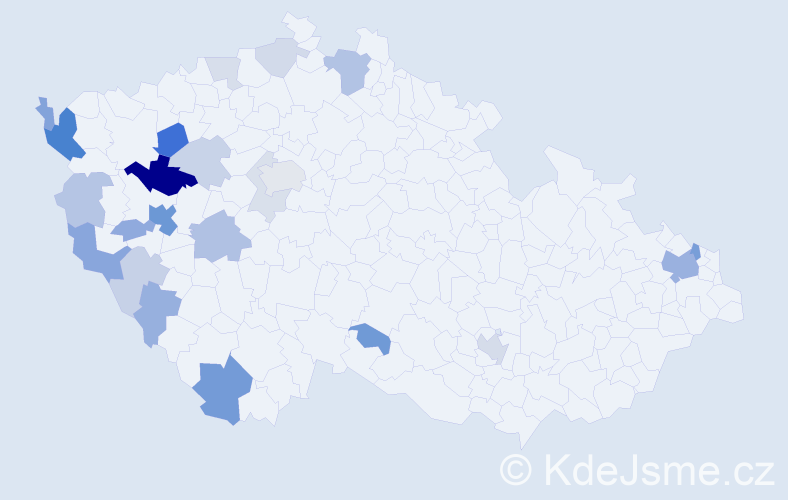 Příjmení: 'Prais', počet výskytů 60 v celé ČR
