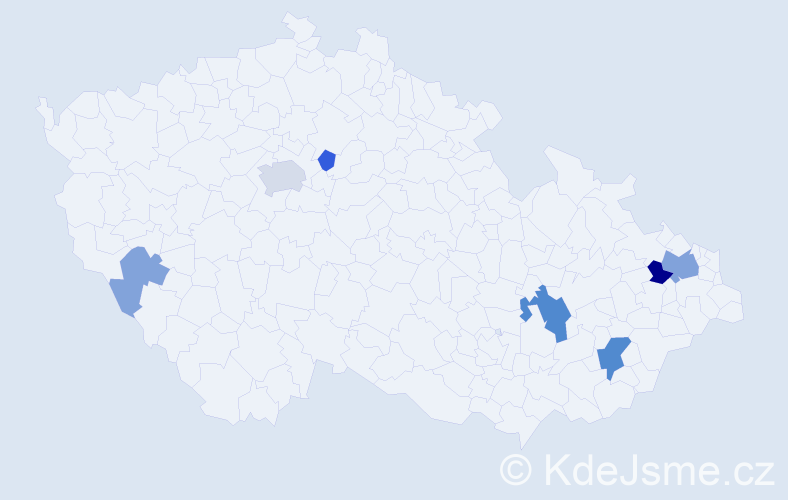 Příjmení: 'Vilčáková', počet výskytů 17 v celé ČR