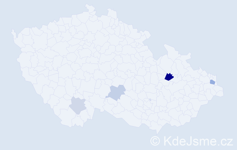 Příjmení: 'Denevová', počet výskytů 7 v celé ČR