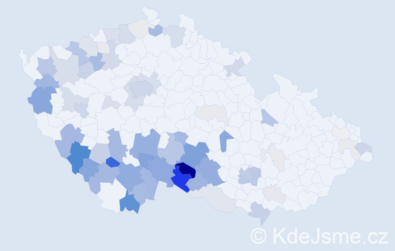 Příjmení: 'Chalupský', počet výskytů 285 v celé ČR