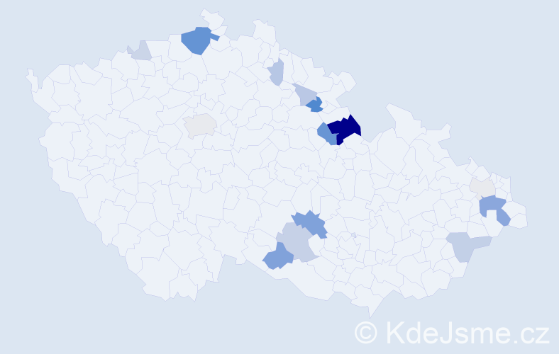 Příjmení: 'Světelská', počet výskytů 49 v celé ČR