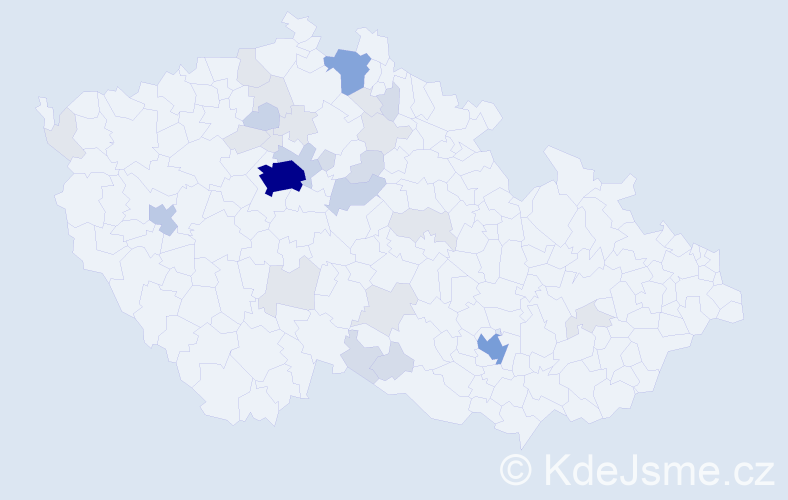 Příjmení: 'Slyvka', počet výskytů 92 v celé ČR