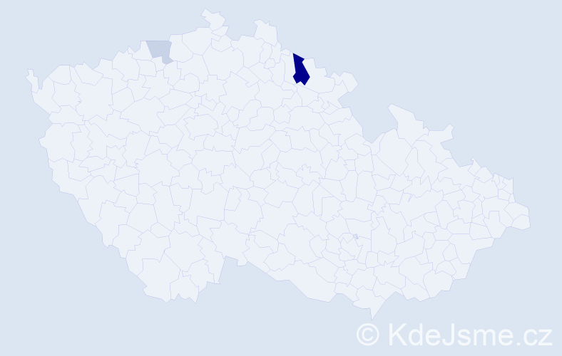 Příjmení: 'Tschoche', počet výskytů 5 v celé ČR