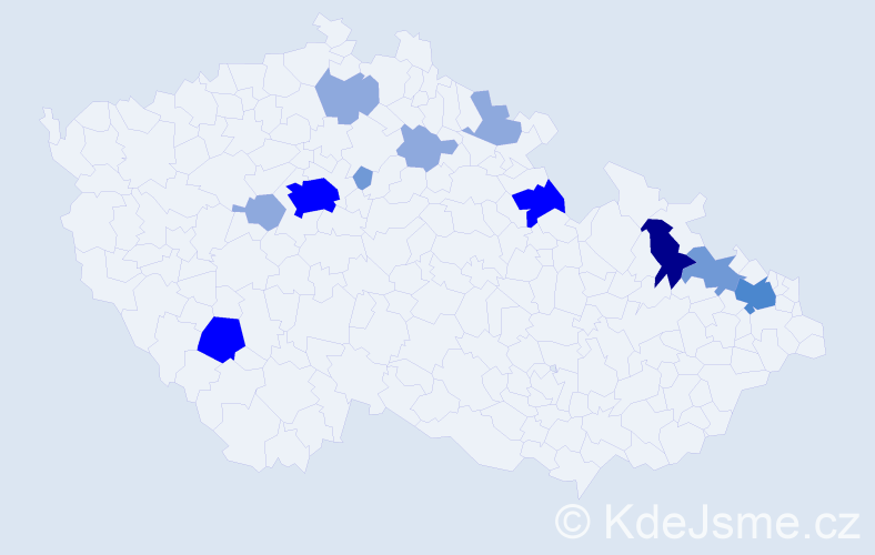 Příjmení: 'Fusko', počet výskytů 29 v celé ČR