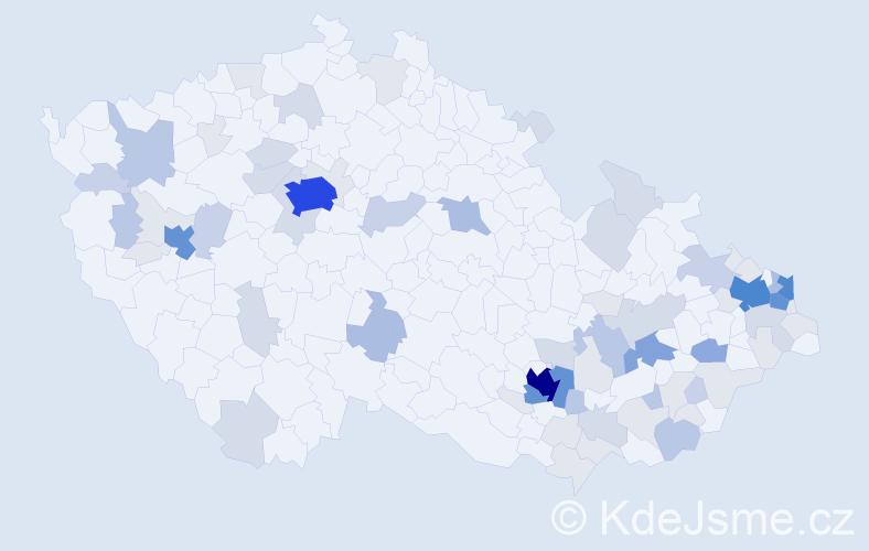 Příjmení: 'Dostalová', počet výskytů 254 v celé ČR