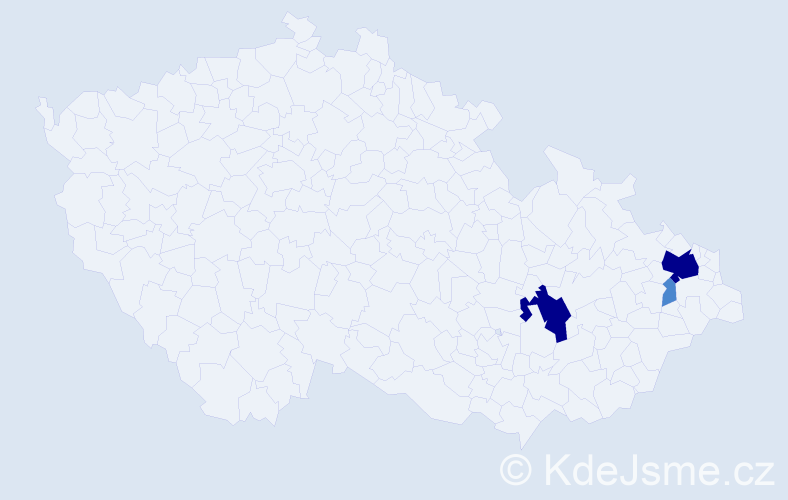 Příjmení: 'Halajko', počet výskytů 7 v celé ČR