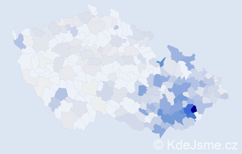 Příjmení: 'Bednařík', počet výskytů 1303 v celé ČR