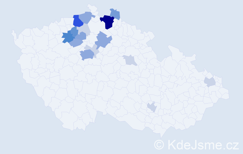 Příjmení: 'Štrympl', počet výskytů 52 v celé ČR