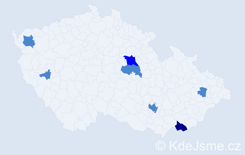 Příjmení: 'Štipská', počet výskytů 10 v celé ČR