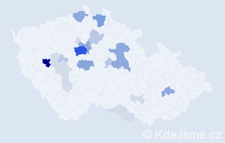 Příjmení: 'Mihali', počet výskytů 69 v celé ČR