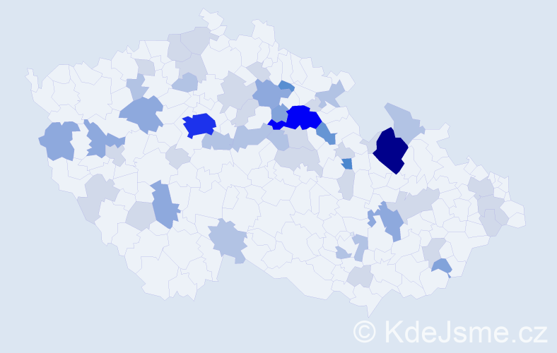 Příjmení: 'Končická', počet výskytů 128 v celé ČR