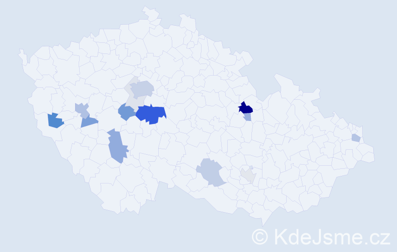 Příjmení: 'Kheková', počet výskytů 58 v celé ČR