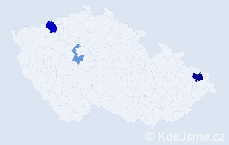 Příjmení: 'Jurovská', počet výskytů 9 v celé ČR