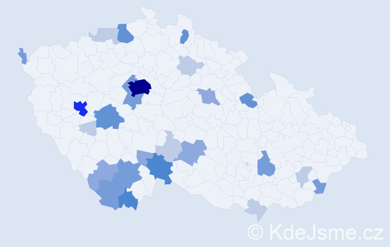 Příjmení: 'Kadič', počet výskytů 76 v celé ČR